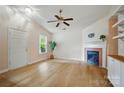 Spacious living room with a cozy fireplace and new flooring at 1162 Willet Dr, Rock Hill, SC 29732