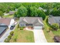 Desirable neighborhood featuring a home with a manicured lawn and a spacious driveway at 206 Pine Meadow St, Hickory, NC 28601