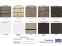 Craftsman exterior color package showcases main siding, shake siding, foundation brick, stone, roof, and other materials at 2522 Mabel Ln, Monroe, NC 28110