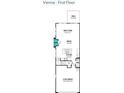 First floor floorplan featuring a two car garage, kitchen, dining area, great room, and porch at 2027 Vinyasa Ln # Sts-40, Charlotte, NC 28215