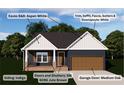 Exterior color scheme featuring indigo siding, medium oak garage door, and aspen white trim at 2706 Lyla Ave, Concord, NC 28027
