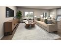 Cozy living room featuring neutral tones, a comfortable sofa, stylish furnishings, and an open concept design at 1421 Wildflower St, Newton, NC 28658
