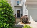 Inviting front entrance with a decorated door, lush landscaping, and stylish exterior accents at 415 Tayberry Ln, Fort Mill, SC 29715