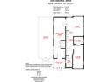 Floor plan displaying the layout of the 639 SF home, including the kitchen, bedroom, and living room at 165 Cardinal Dr # 615, New London, NC 27371