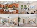 This collage features a spacious kitchen with granite countertops and a bright dining area with natural light at 3211 Gilroy Dr, Fort Mill, SC 29707