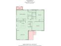 Floor plan showing layout of main floor with kitchen, bedrooms, living room, and storage at 4042 Uppergate Ln, Charlotte, NC 28215