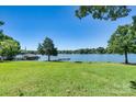 Expansive green backyard with a view of the lake and a private dock, ideal for outdoor activities at 139 Elysian Dr, Mooresville, NC 28117