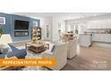 Open-concept living and kitchen area featuring modern decor and an inviting layout at 1278 Langston Ln, Salisbury, NC 28144
