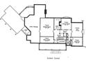 Lower level floor plan showcasing media room, wine cellar, game room, den, and bedroom at 21121 Shearer Rd, Davidson, NC 28036