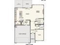 Layout of the first floor showing the 2-bay garage, kitchen, dining, great room and flex area at 7024 Stella Pl, Stanley, NC 28164