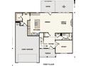 Open-concept floor plan featuring a kitchen, dining area, great room, and 2-bay garage at 7040 Stella Pl, Stanley, NC 28164