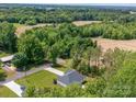 Aerial view of the property showcasing the surrounding lush greenery at 142 Highland Dr, New London, NC 28127