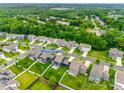 A bird's eye view of a neighborhood showcasing lush landscaping and a layout highlighting nearby green spaces at 1033 Dorsey Dr, Fort Mill, SC 29715