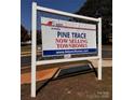 Adams Homes sign advertising Pine Trace townhomes for sale, showcasing the community's website at 4049 Port Richmond Ave # 10, Gastonia, NC 28056