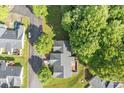Scenic aerial view of a home surrounded by lush greenery and mature trees in a quiet neighborhood at 112 Dujon Ct, Mount Holly, NC 28120