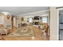 Spacious living room boasts a fireplace, built-ins, and seamless flow to other spaces at 814 Rhodann Dr, Shelby, NC 28152