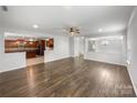 Open-concept living room flowing to the kitchen and dining area at 1814 Tradd Ave, Clover, SC 29710