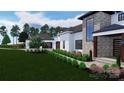 Elegant rendering of a modern house showcasing the stone accents and manicured lawn at 268 Hermance Ln, Mooresville, NC 28117