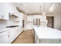 Contemporary kitchen featuring stainless appliances, light cabinets, and a sleek design at 256 W Waterlynn Rd, Mooresville, NC 28117