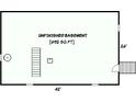 Floor plan shows the layout of the unfinished basement with stairs at 3132 7Th Se Ave, Conover, NC 28613