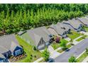 Aerial view of a suburban neighborhood showcasing well-maintained homes and green spaces at 1905 Tranquility Blvd, Lancaster, SC 29720