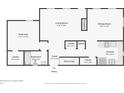 Detailed first floor plan showcasing the layout of the bedrooms, kitchen and living areas at 3810 Selwyn Farms Ln # 3, Charlotte, NC 28209