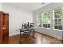 Office with hardwood floors, natural light, and a view of the outdoors, perfect for working from home at 18460 W Catawba Ave, Cornelius, NC 28031