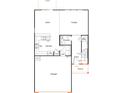 Layout showcasing the open-concept design including kitchen, Gathering room, nook, garage, and pantry at 522 Ramona St # 44, York, SC 29745