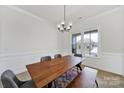 Bright dining room features a wooden table, seating, decorative rug, and large windows at 7160 Sumters Camp Trl, Indian Land, SC 29707