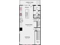 Floorplan showing the kitchen, dining and gathering space and half bath on the second floor at 3118 Stelfox St, Charlotte, NC 28262