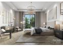 Bright main bedroom featuring a large window, stylish furnishings, and modern decor at 409 Queens Rd # 202, Charlotte, NC 28207