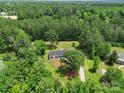Aerial shot showcases this home nestled in a lush, green, wooded neighborhood, providing privacy at 263 Fairway Cir, Rock Hill, SC 29730