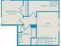 Upstairs floor plan with bedroom, loft, and bath at 2658 Headwind Ct # 245, Belmont, NC 28012