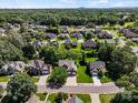 Bird's-eye view of a residential neighborhood with mature trees and well-maintained homes at 3124 17Th Street Ne Ln, Hickory, NC 28601