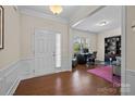 Bright foyer with hardwood floors leading to an office space with natural light at 1036 Squire Dr, Fort Mill, SC 29707