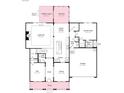Detailed floor plan showcasing the layout of the first floor, including the kitchen, dining, and living areas at 3058 Tramore Dr, Harrisburg, NC 28075