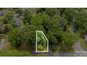 Aerial view of a tree-covered property, showcasing the lot's boundaries at 3526 Craig Ave, Charlotte, NC 28211