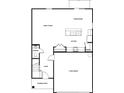 Layout of the ground floor showing kitchen, Gathering room, dining room, foyer, powder room, and two-car garage at 1508 Doran Ter, Richburg, SC 29729