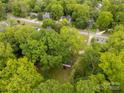 Lush canopy of trees hides beautiful homes in a lovely neighborhood in this picturesque aerial view at 7 Kings Mountain St, York, SC 29745