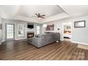 Spacious living room features a fireplace and hardwood floors at 1626 Riverglenn Ct, Rock Hill, SC 29732