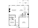 Well-designed first floor plan featuring a Gathering room, kitchen, dining area, bedroom, and two-car garage at 4122 Vista Pine Dr, Charlotte, NC 28215