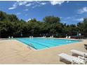 Large, sparkling swimming pool with plenty of lounge chairs for relaxing on a sunny day at 4240 Ladys Slipper Ln, Matthews, NC 28105