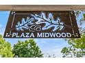Close-up of neighborhood sign for Plaza Midwood at 1729 Kensington Dr, Charlotte, NC 28205