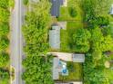 Aerial view of the property, showcasing the surrounding neighborhood and landscaping at 409 Scaleybark Rd, Charlotte, NC 28209