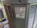 Close up of Trane XR HVAC unit's model and serial number at 1210 Grady St, Salisbury, NC 28144