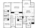 Floor plan featuring the second level with bedrooms, bathrooms, flex space, and a primary suite at 203 Balboa St, Matthews, NC 28104