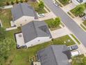 Aerial view showcasing the neighborhood's well-maintained homes, driveways, and lush greenery at 8314 Paw Valley Ln, Charlotte, NC 28214