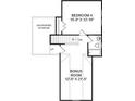 Upstairs floor plan featuring a bedroom, a bonus room, unfinished storage space, and a full bathroom at 897 Exeter Dr, Sherrills Ford, NC 28673