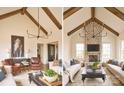 Spacious living room with vaulted ceilings, cozy seating, and stylish decor at 2270 New Gray Rock Rd, Fort Mill, SC 29708