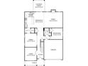 First floor floorplan featuring a gourmet kitchen, Gathering room, dining, living, and bedroom 4 at 308 Balboa St, Matthews, NC 28104